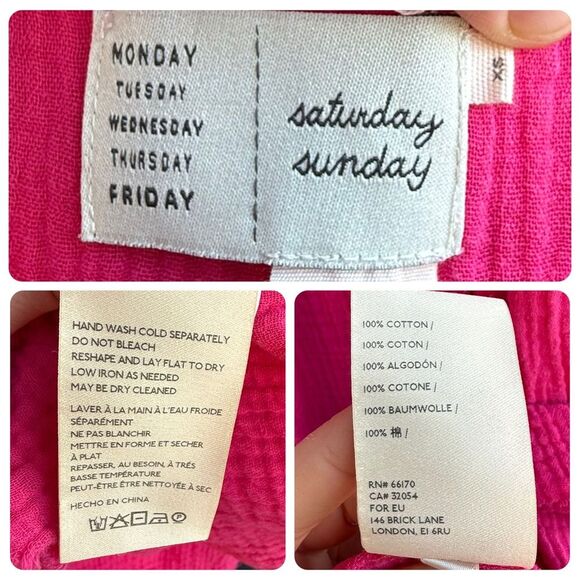 Anthropologie Saturday Sunday Tiered Gauze Babydoll Mini Dress in Pink | XS - Picture 6 of 6